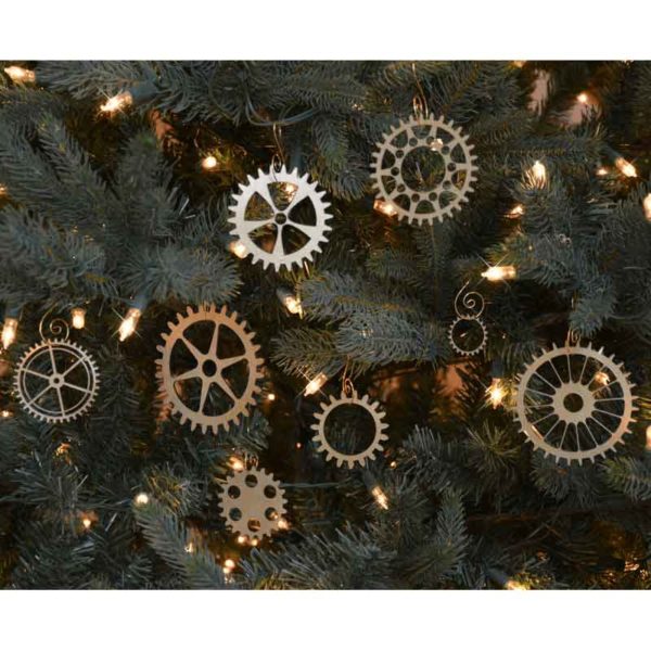 Steampunk Gear Christmas Ornament Set of 8