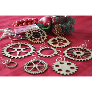 Steampunk Gear Christmas Ornament Set of 8