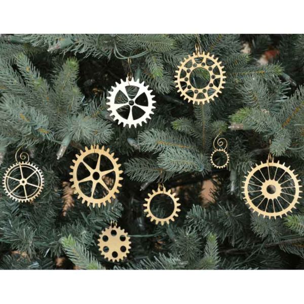 Steampunk Gear Christmas Ornament Set of 8