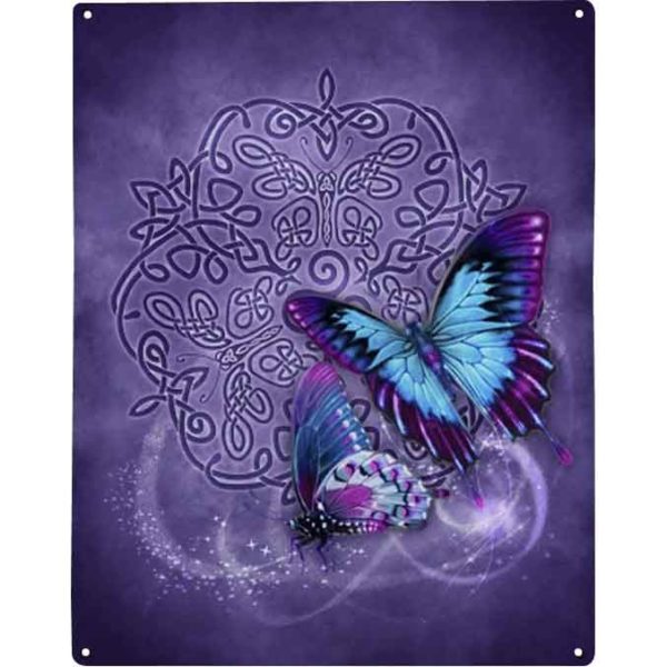 Celtic Butterfly Metal Sign