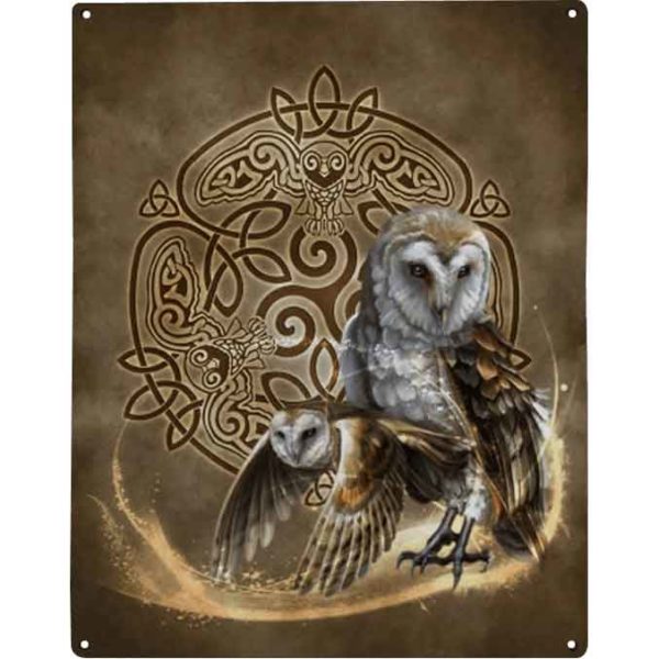 Celtic Owl Metal Sign