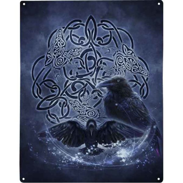 Celtic Ravens Metal Sign