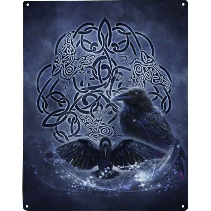 Metal　Celtic　Ravens　Sign