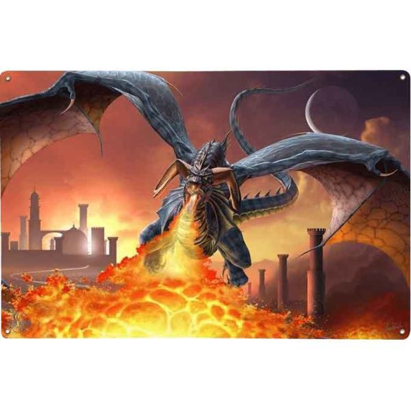 Line of Fire Dragon Metal Sign
