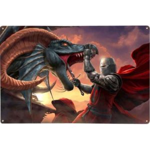 The Dragon Slayer Fantasy Metal Sign