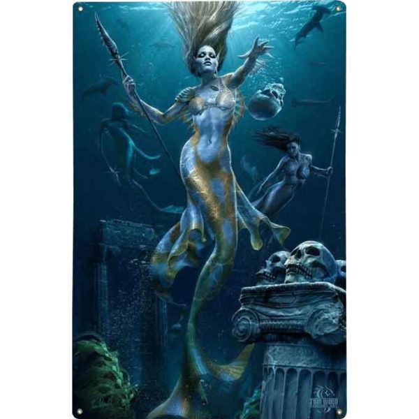 Mermaid Hunt Metal Sign