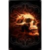 Fire Skull Gothic Metal Sign