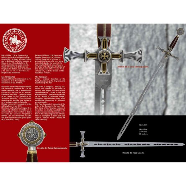 Damascened Templar Knight Sword by Marto