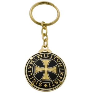 Damascene Templar Cross Double-Sided Keychain by Marto