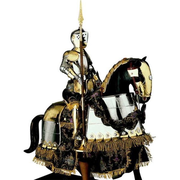 Mounted Spanish Knight in 16th Century Armor Statue by Marto