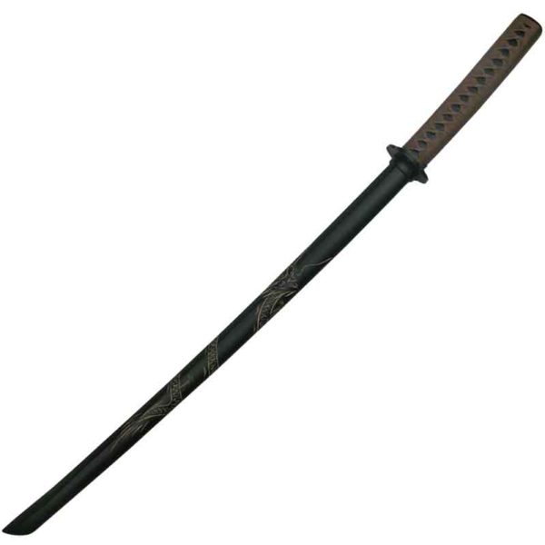 Black Engraved Dragon Bokken