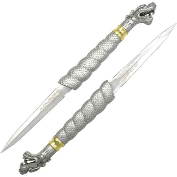 Silver Double Dragon Short Sword