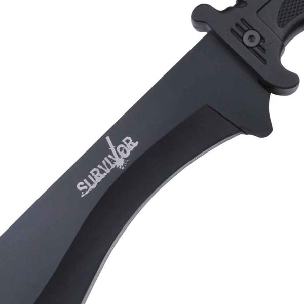 Black Swept Blade Survival Knife