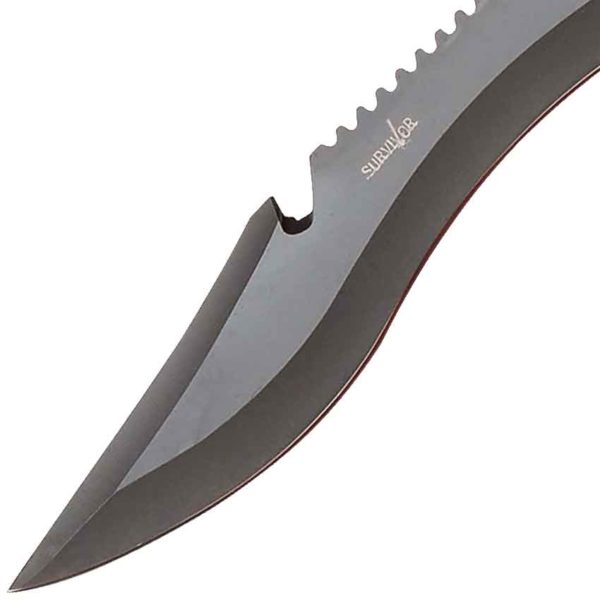 Curved Black Survivor Knife