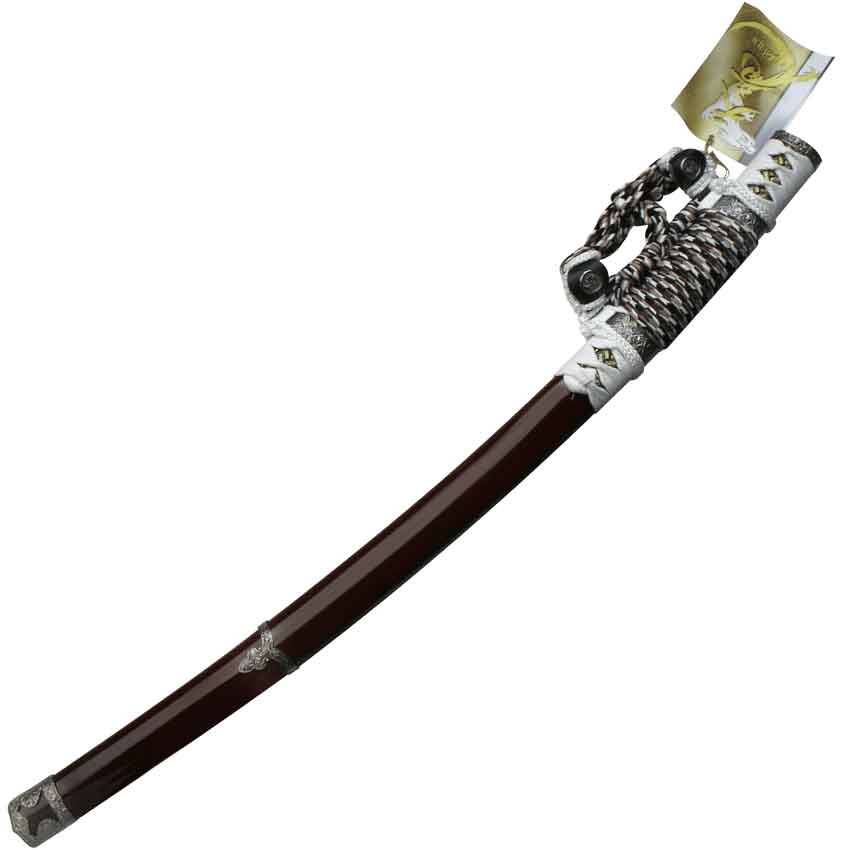 White Sakura Jintachi with Burgundy Scabbard