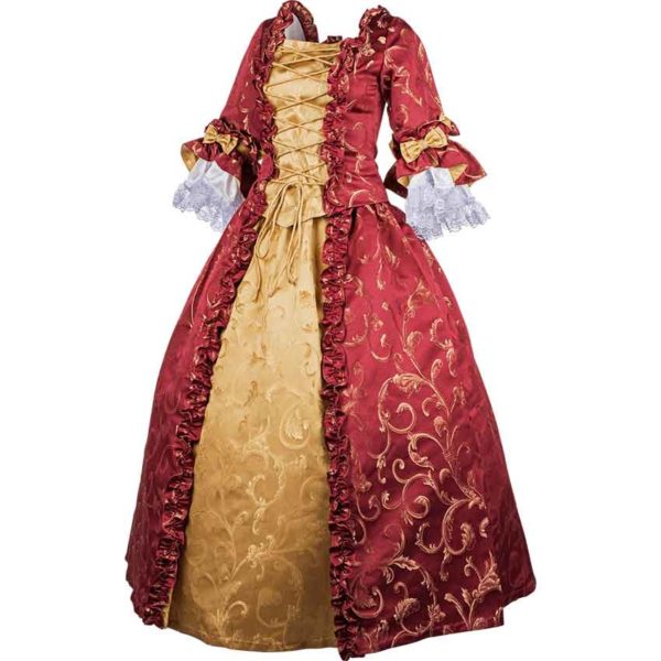Red and Gold Baroque Renaissance Gown