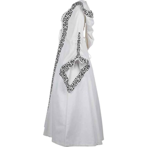 White Medieval Maiden Hooded Dress