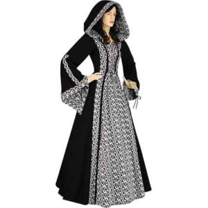 Black Medieval Maiden Hooded Dress