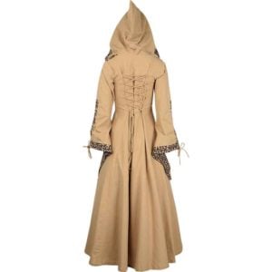 Brown Medieval Maiden Hooded Dress