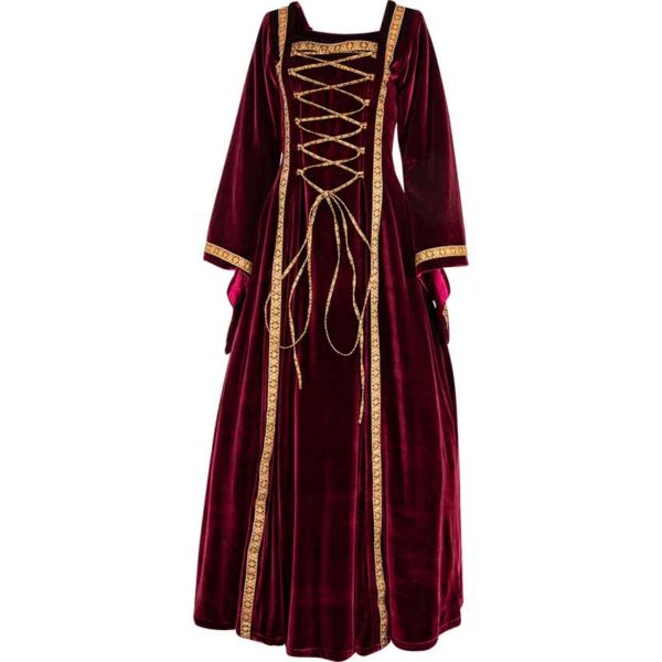 Ladies Medieval Dress with Shoulder Cape