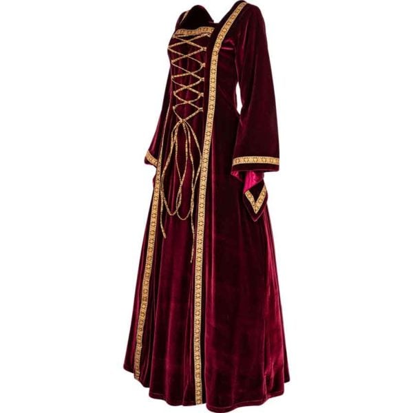 Ladies Medieval Dress with Shoulder Cape