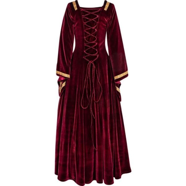 Ladies Medieval Dress with Shoulder Cape