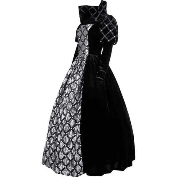 Silver Rose Elizabethan Gown