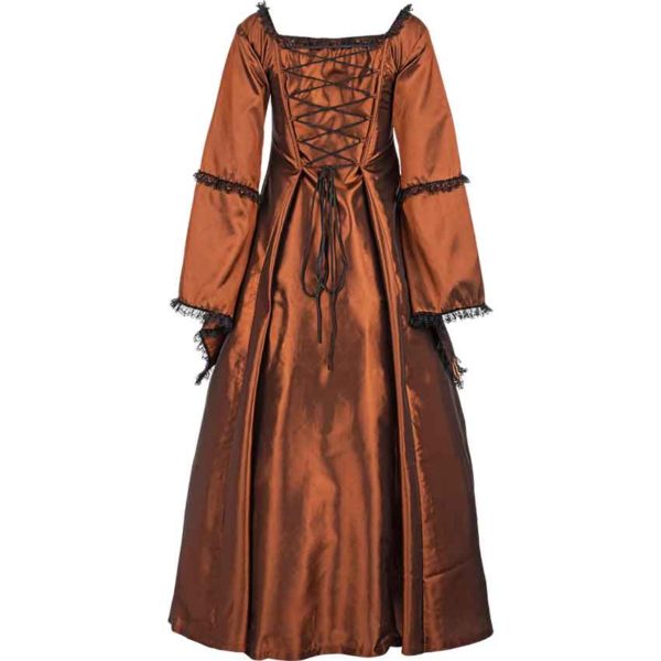 Brown Embroidered Medieval Dress