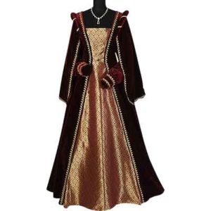 Courtly Renaissance Dress - Red and Gold