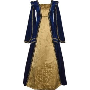 Courtly Renaissance Dress - Blue and Gold