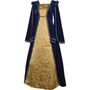 Courtly Renaissance Dress - Blue and Gold