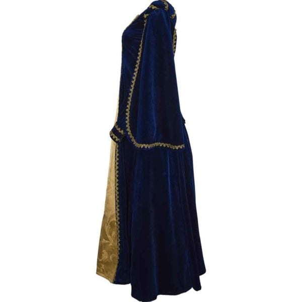 Courtly Renaissance Dress - Blue and Gold