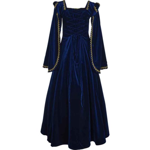 Courtly Renaissance Dress - Blue and Gold