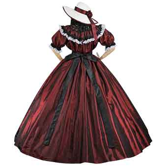 Dark Red Civil War Dress