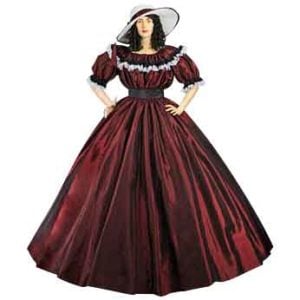 Dark Red Civil War Dress