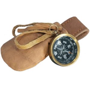 Compass with Leather Pouch