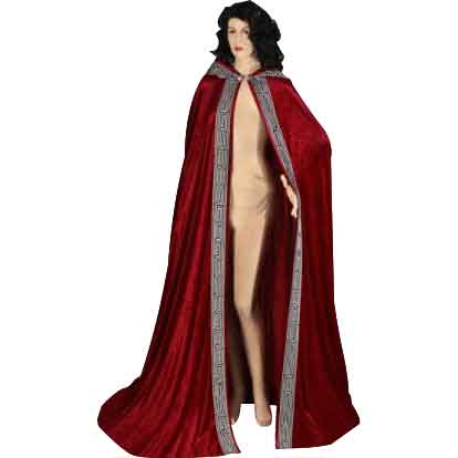 Velour Medieval Hooded Cloak