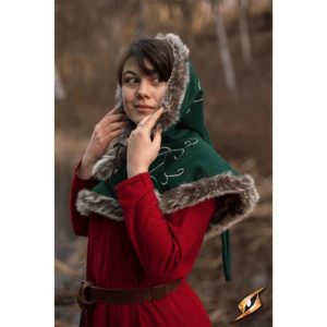 Embroidered Hood with Fur