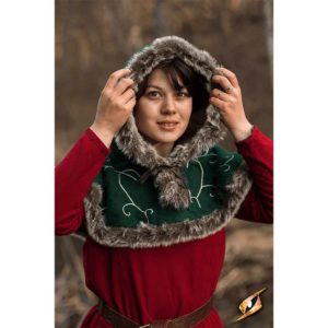 Embroidered Hood with Fur