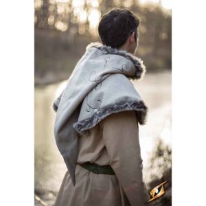 Embroidered Hood with Fur