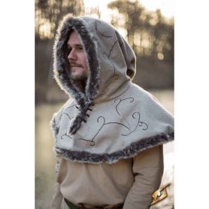 Embroidered Hood with Fur