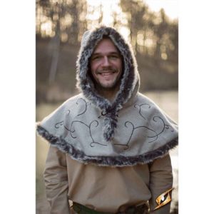 Embroidered Hood with Fur