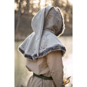 Embroidered Hood with Fur