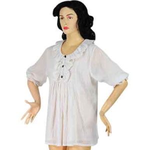 Ruffled Collar Chemise Top