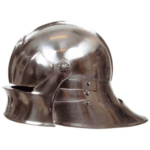 Gothic Sallet Helmet - Steel Finish