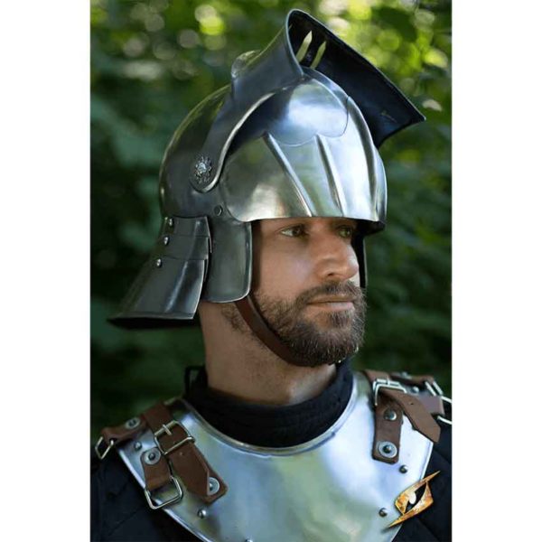 Gothic Sallet Helmet - Steel Finish