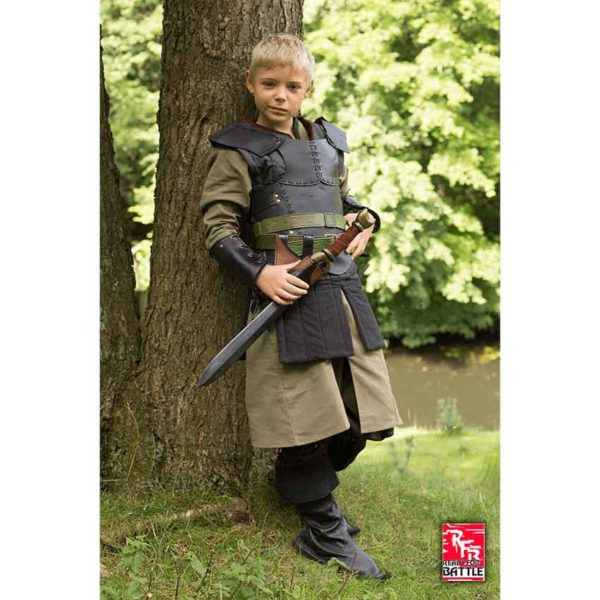 Childs Black Leather Body Armour
