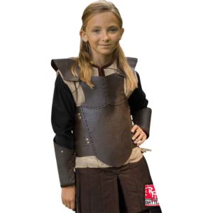 Childs Brown Leather Body Armour