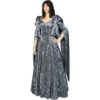 Crushed Velvet Renaissance Dress - Gray