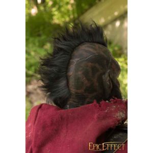 Red Carnal Orc Mask with Hair